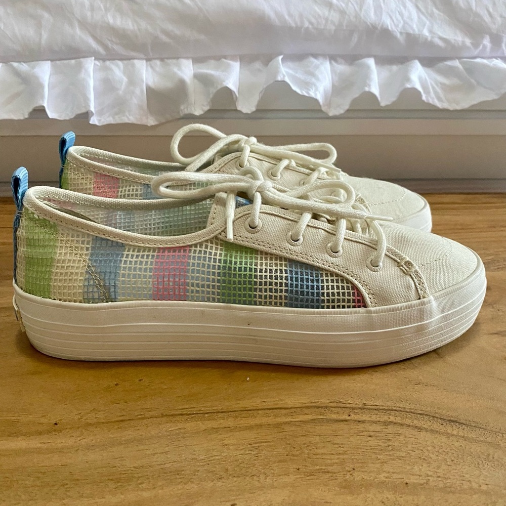 Sperry SeaCycled Lace-Up Sneakers – Multicolor Check – Size 9